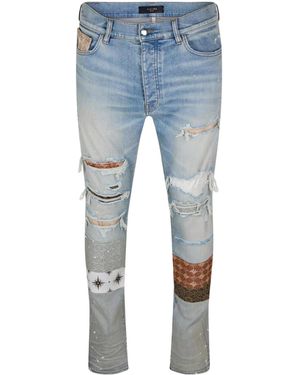 Amiri Distressed Skinny Jeans - Blue