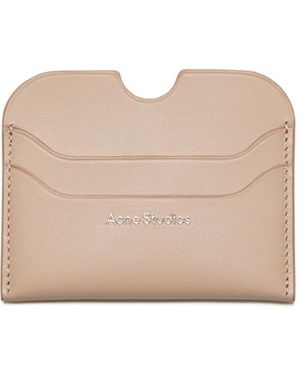 Acne Studios Logo Detailed Open Top Cardholder - Natural