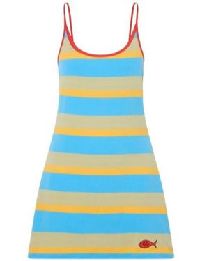 STAUD Vespa Striped Dress - Blue
