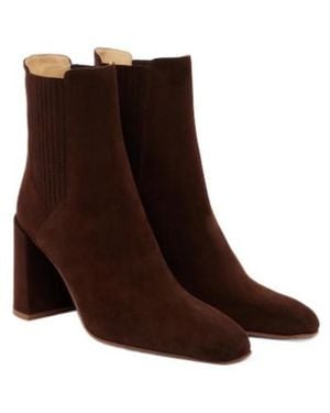 Gabriela Hearst Squaretoe Blockheel Suede Boots - Brown