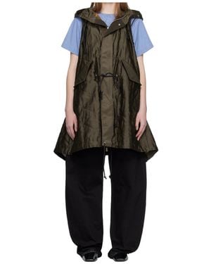 Sacai Quilted Hooded Vest - Black