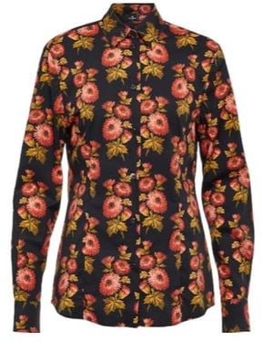 Etro Floral Cotton-Blend Shirt - Red