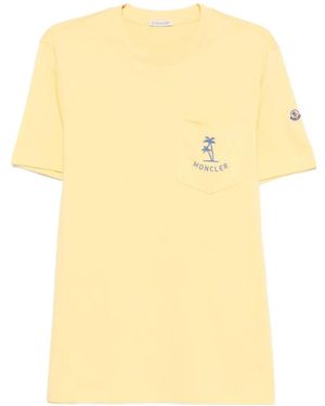 Moncler Palm Tree Pocket T-Shirt - Yellow