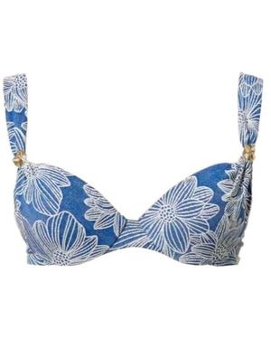 Twinset Jacquard Push-Up Bikini Top - Blue