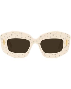 Loewe Embellished Rectangle Frame Sunglasses - Multicolour