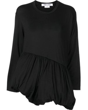 Comme des Garçons Gathered-Hem Detail Blouse - Black