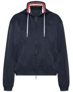 Thom Browne Hooded Stripe Jacket - Blue