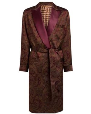 Etro Paisley Jacquard Robe Coat - Brown