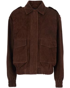 Arma Halti Suede Bomber Jacket - Brown