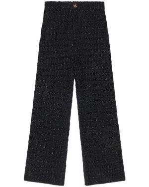 Balenciaga Tweed Metallic Thread Pants - Black