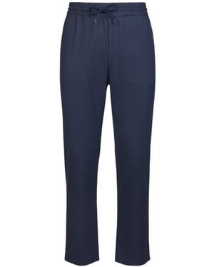 Sease Drawstring Wool Trousers - Blue