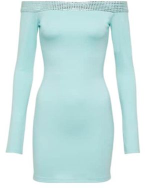 David Koma Crystal-Embellished Minidress - Blue