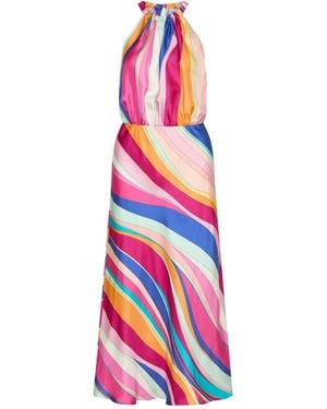 Marella Long Silk Twill Dress - White