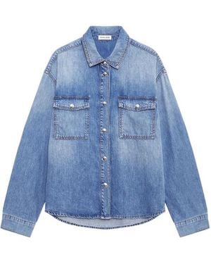 Anine Bing Paxton Button-Up Shirt - Blue