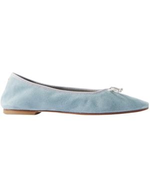 Aeyde Bow-Detailed Suede Ballet Flats - Blue