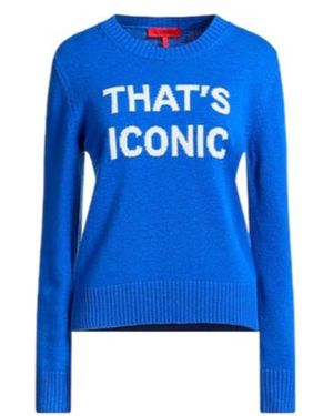 MAX&Co. Two-Tone Crew Neck Knit Sweater - Blue