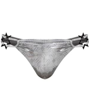 MISBHV Star-Appliqué Bikini Bottoms - Grey