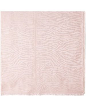 Fendi Tiger Animalier Jacquard Silk And Cashmere Stole - Pink