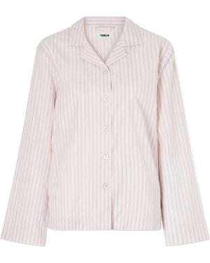 Tekla Striped Organic Cotton Shirt - Pink