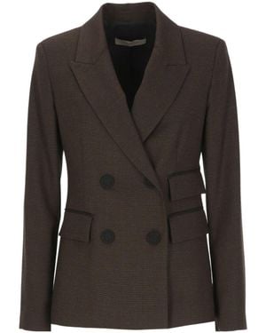 D.exterior Houndstooth Double-Breasted Blazer - Black