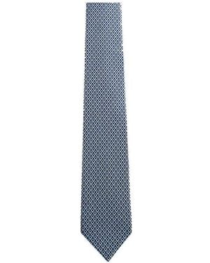 Ferragamo Printed Silk Tie - Blue
