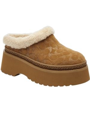 COACH Cecelia Platform Mules - Brown