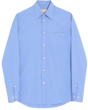 Valentino Oxford Vgold Button-Up Shirt - Blue