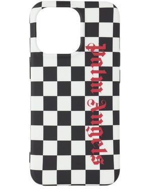 Palm Angels Checkerboard Logo-Print Iphone 13 Case - White