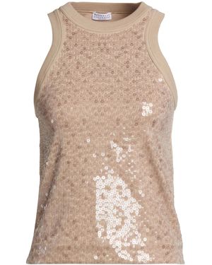 Brunello Cucinelli Top Cotton, Elastane - Natural