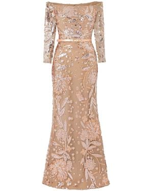 elie saab evening dresses for sale LONG SLEEVE SIDE SLIT GOWN | CULT MIA main image 0