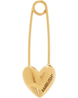 Ambush Heart Safety Pin Single Earring - Black