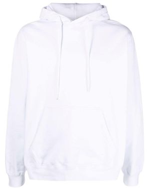 MSGM Logo Printed Drawstring Hoodie - White