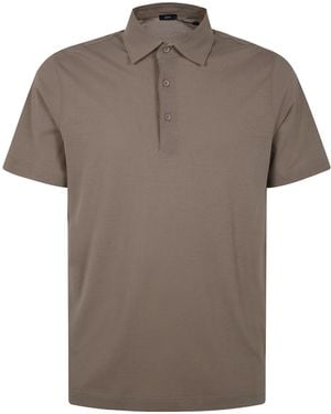 Herno Short-Sleeved Polo Shirt - Gray