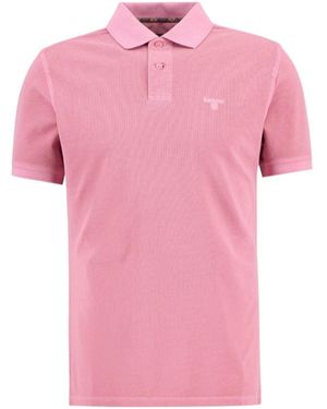 Barbour Washed Tartan Tailored Pique Polo Shirt - Pink