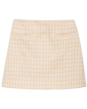 Anine Bing A Short Skirt With A Thousand-Bird Pattern - Natural