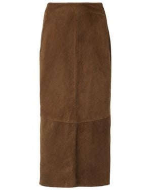 Vince Back Zip Pencil Skirt - Brown