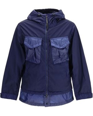 C.P. Company Bi-Tm Mixed Goggle Hooded Jacket - Blue
