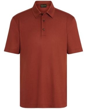 ZEGNA Brick Vellus Aureum Polo Shirt - Red