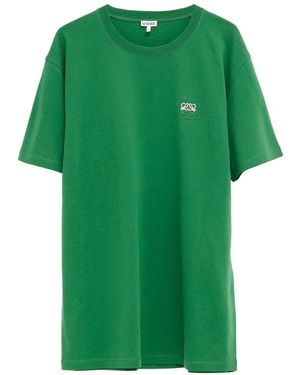 Loewe Anagram-Embroidered T-Shirt - Green