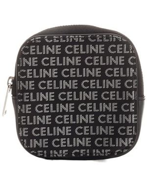 Celine All-Over Logo Leather Money Holder - Black