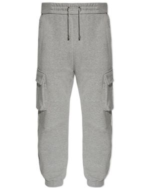 Balmain Pocket Detailed Drawstring Cargo Trousers - Grey