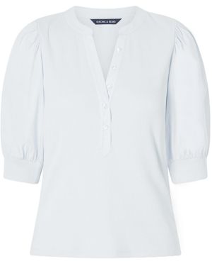 Veronica Beard Round-Neck Buttoned Top - White