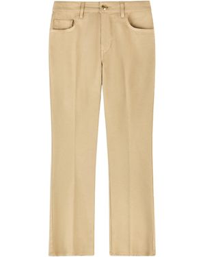 Fay Logo Patch 5-Pocket Pants - Natural