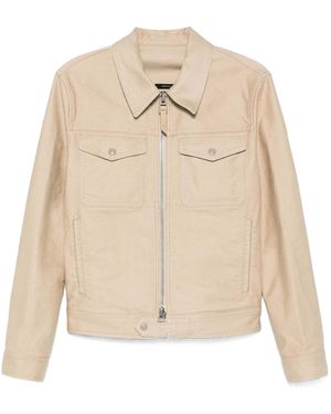 Tom Ford Gabardine-Weave Jacket - Natural