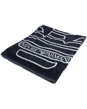 Emporio Armani Woven Towel - Blue