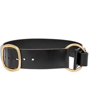 Chloé Ring Embellished Leather Belt - Black