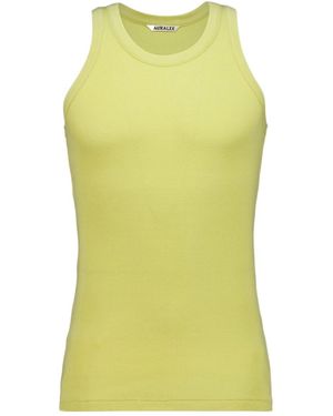 AURALEE Ribbed-Knit Tank Top - Yellow