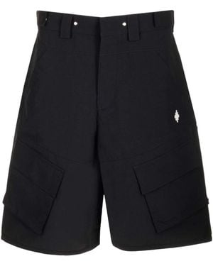 Marcelo Burlon County Of Milan Cross Embroidered Shorts - Black