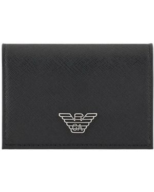 Emporio Armani Logo-Plaque Wallet - Black