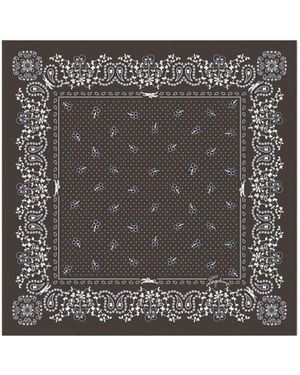 Longchamp French Bandana Silk Scarf 50 - Grey